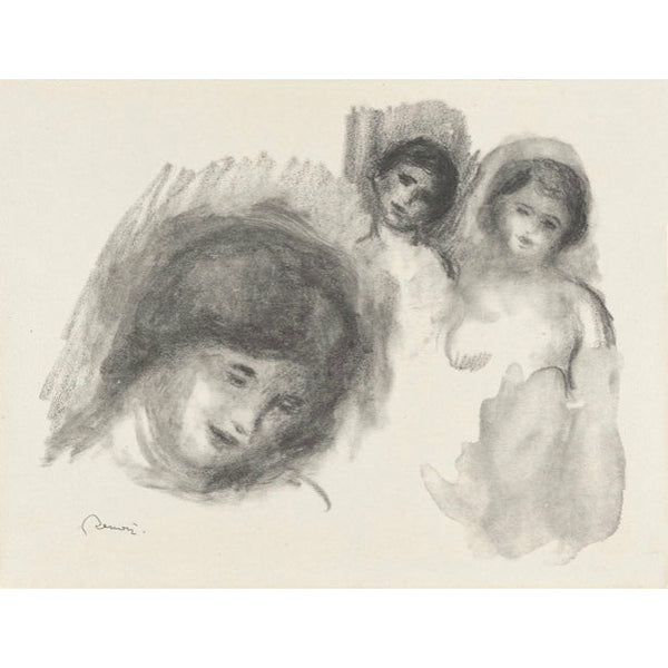 Pierre-Auguste Renoir, Original Lithograph, "La pierre au trois croquis" (Stone with Three Sketches)