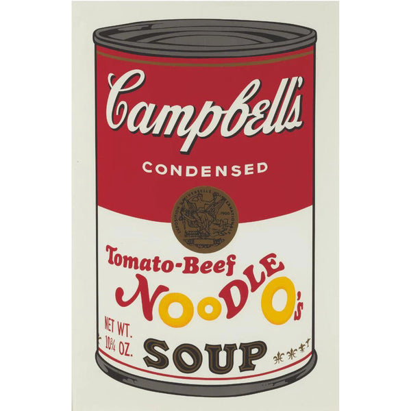 Andy Warhol, Campbell's Soup Cans, Tomato-Beef Noodle Os (after Warhol by Sunday B. Morning)