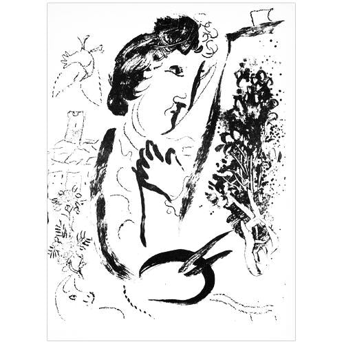 Marc Chagall, Original Lithograph, Self Portrait
