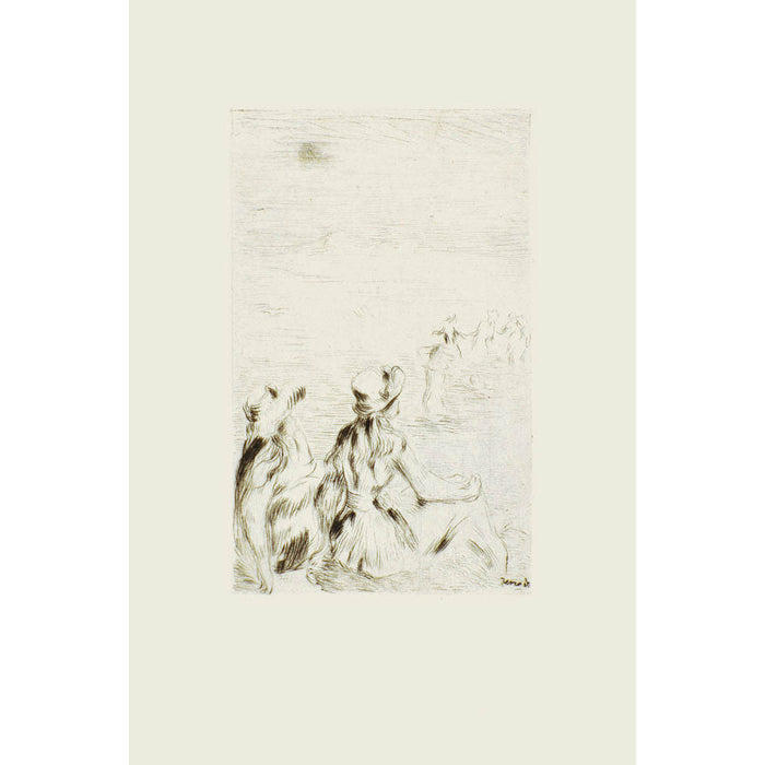 Pierre-Auguste Renoir, Original Etching, "Sur la plage, à Berneval"