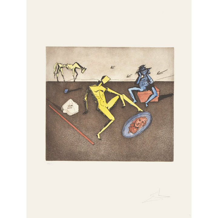 Salvador Dali, Original Etching, "The Mirror of Chivalry"